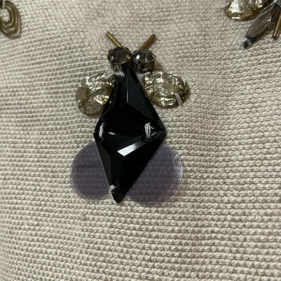 Banana Republic Cream Bee Beaded Round Neck Sleeveless Zip Blouse Top XS - Picture 4 of 10